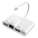 Khatz Lightning To OTG USB-Rj45 Ethernet-HDMI-Digital AV Adapter for iPhone