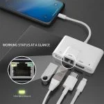 Khatz Lightning To OTG USB-Rj45 Ethernet-HDMI-Digital AV Adapter for iPhone - Image 3