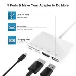 Khatz Lightning Adapter with HDMI-USB OTG-Card Reader for iPhone - Image 2